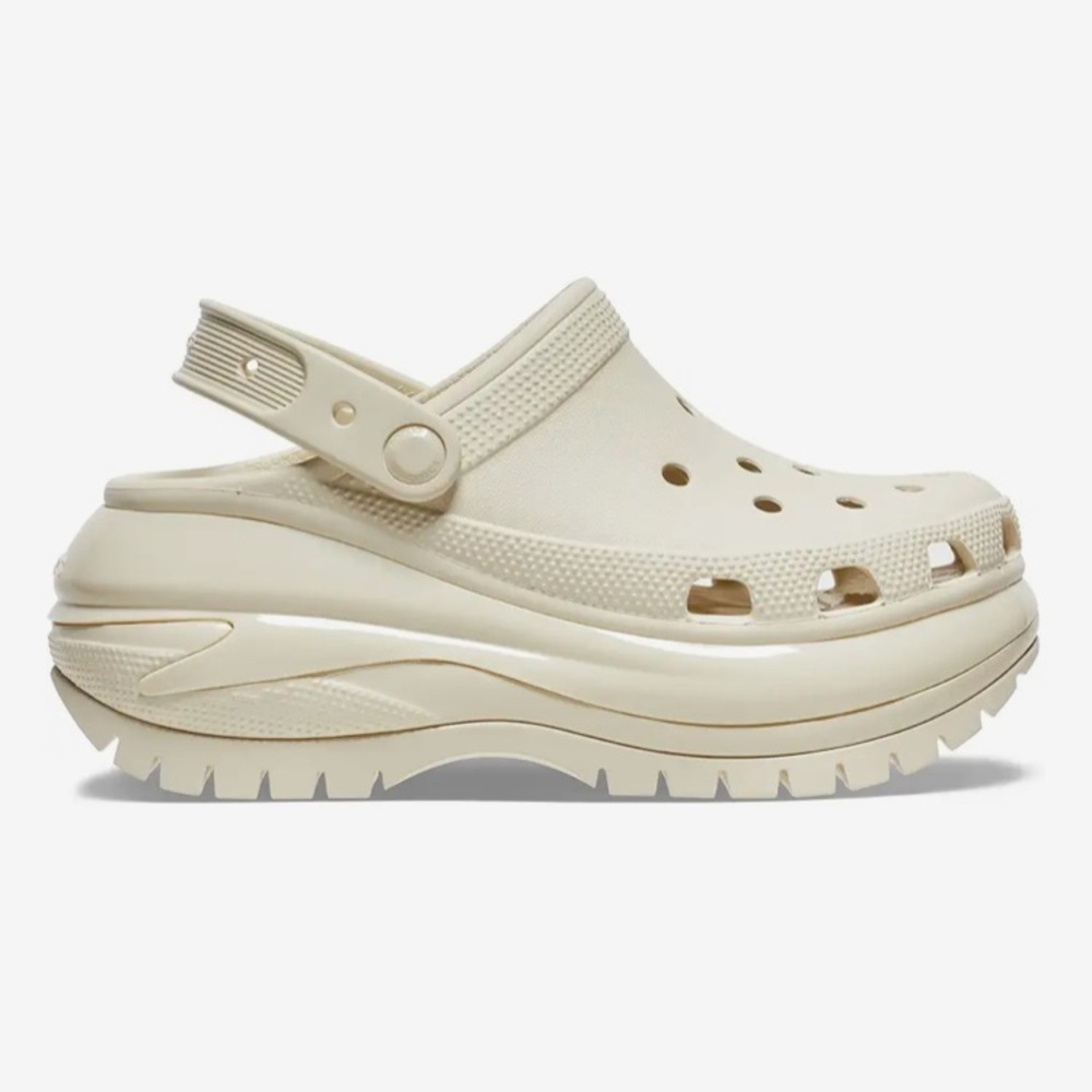 CROCS Clogs Shoes MEGA CRUSH Mules Bone Cream White Women’s Size 11  Men 9